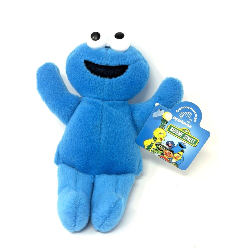 1997 Applause Sesame Street Beanie Plush Cookie Monster Mini Stuffed 6 inch Tag